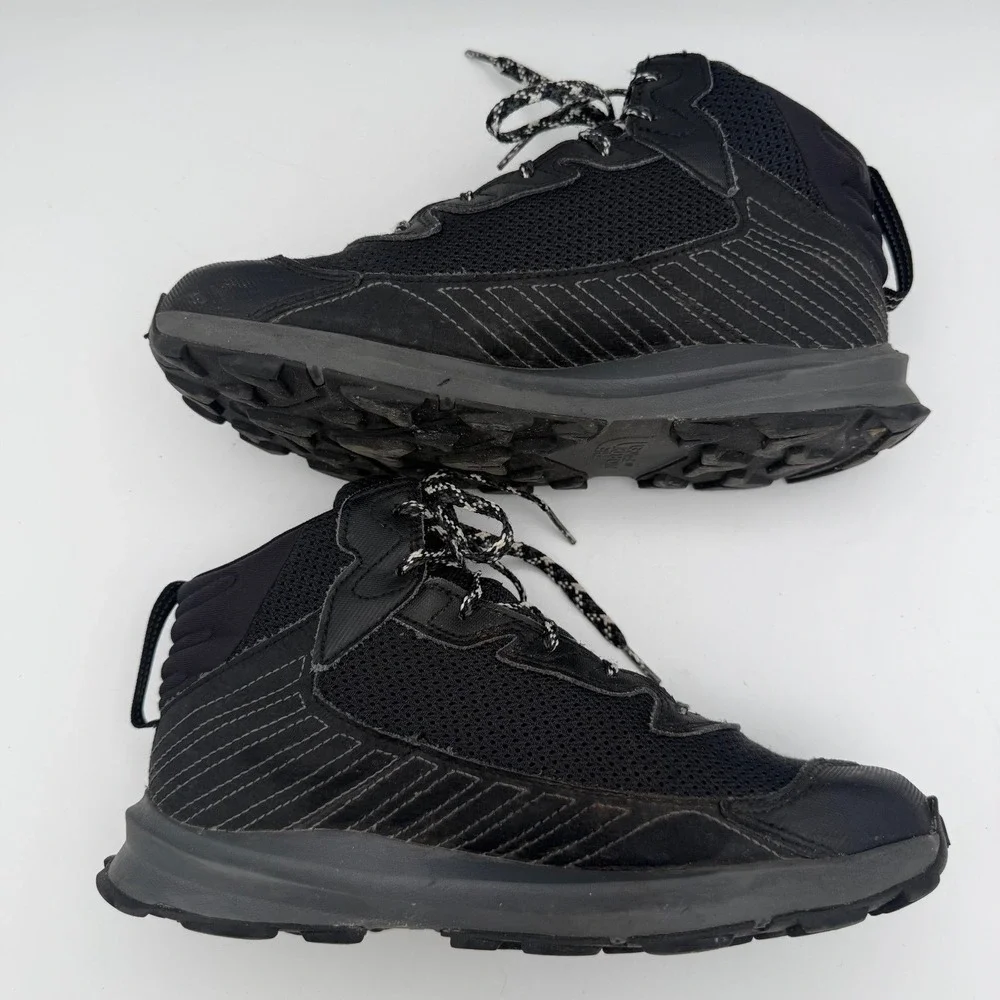 Youth Boys Kids The North Face Fastpack Hiker Mid Waterproof Black Boots Size 7